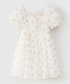 Vintage short-sleeved chiffon dress for girls