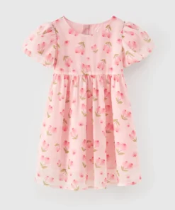 short sleeve chiffon dress for girls